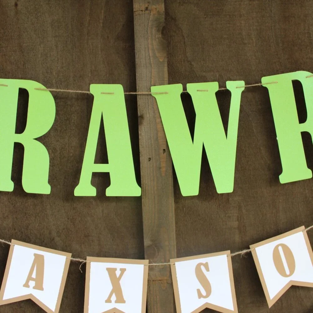 RAWR Banner- Dinosaur Birthday Party Banners